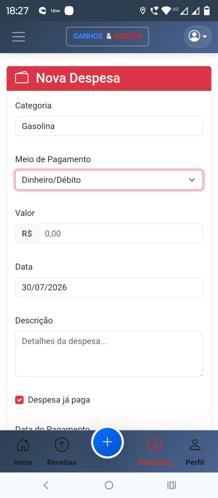 Nova Despesa